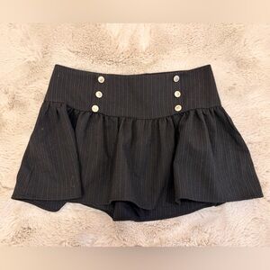 Zara Black Pinstripe Skirt With Button Detail